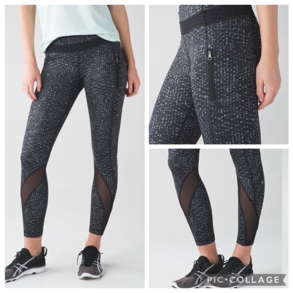 Lululemon Inspire Tight II (Mesh) Samba Snake Battleship Black W5G70S size 4